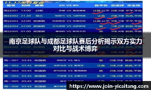 南京足球队与成都足球队赛后分析揭示双方实力对比与战术博弈